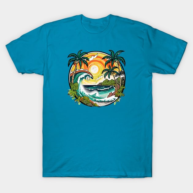 Wave Circle T-Shirt by CreativePhil